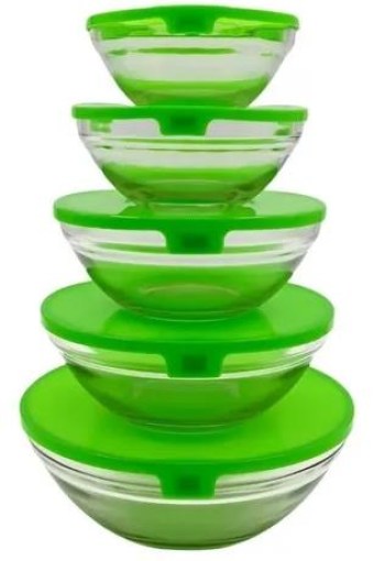 bowls de vidrio con tapa